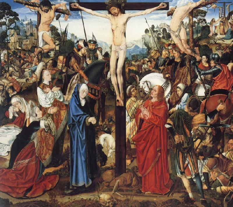 MASTER of the Aix-en-Chapel Altarpiece The crucifixion Spain oil painting art